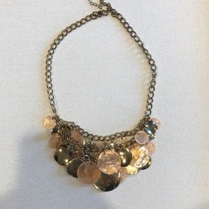 Gold and pink statement necklace